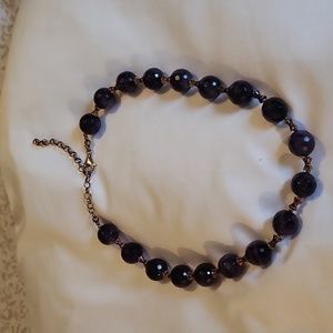 Purple bead necklace and matching bracelet